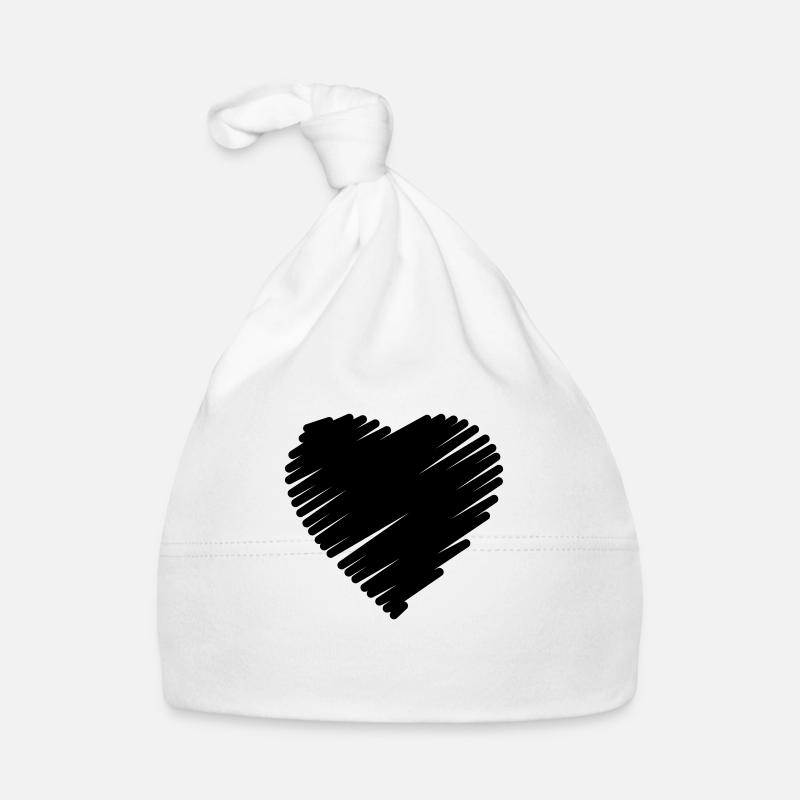 Scribble Heart Organic Baby Cap