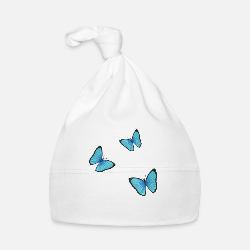 blaue Schmetterlinge Baby Bio-Mütze