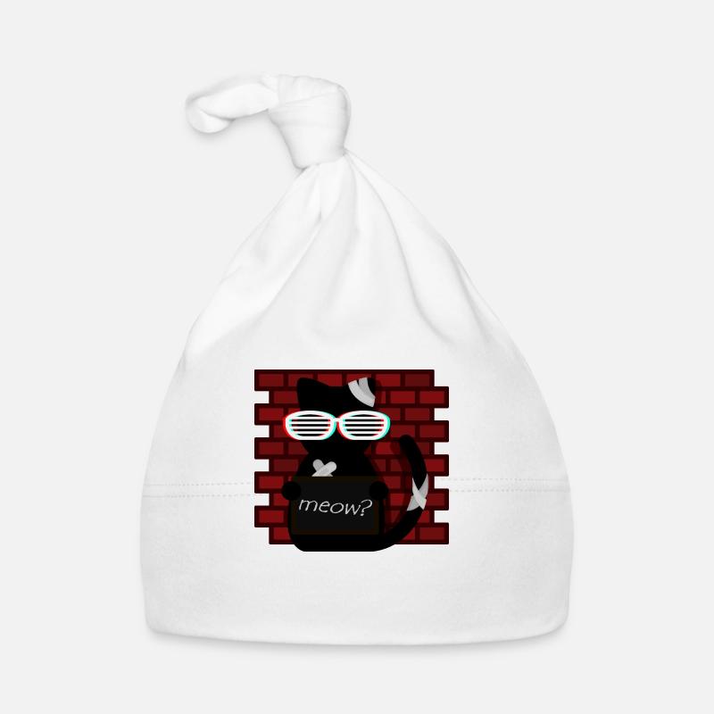 Not Nice Cat - Organic Baby Cap - white