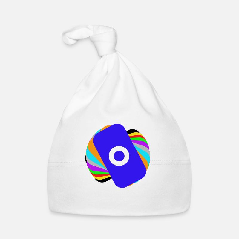 Farben-Kreisel - Baby Bio-Mütze - Weiß