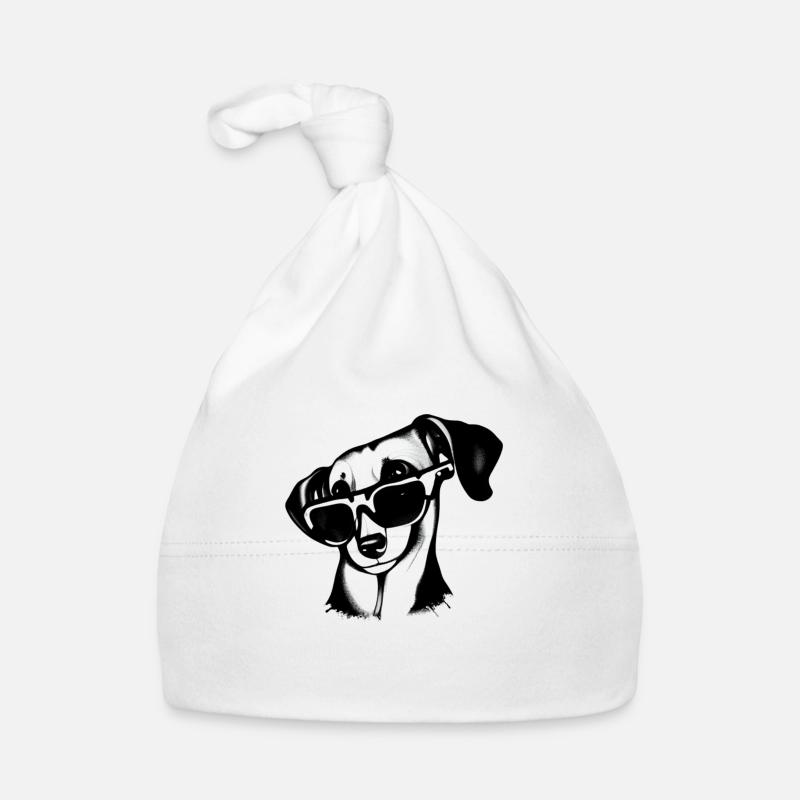 Chiens teckels avec lunettes de soleil Cool Motif 9 Bonnet bio Bébé