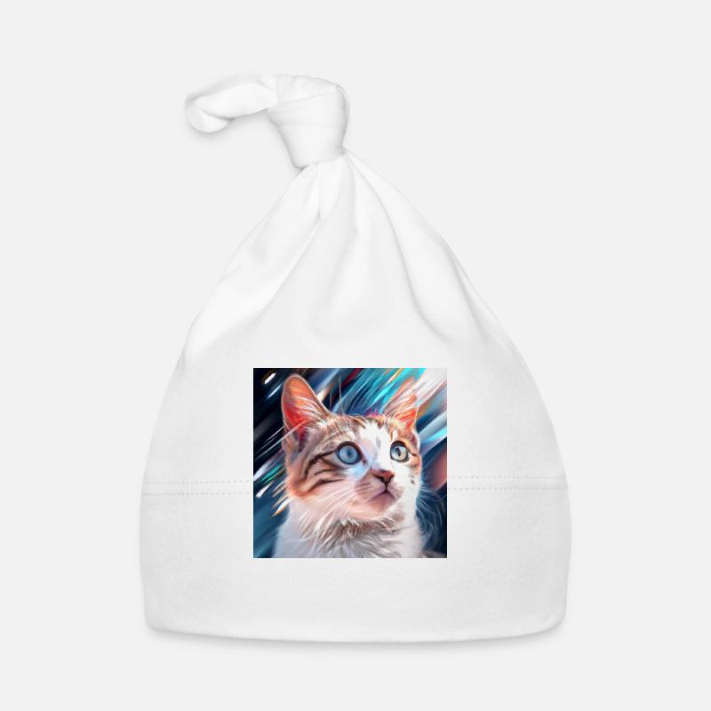 cute cat in art Baby Bio-Mütze