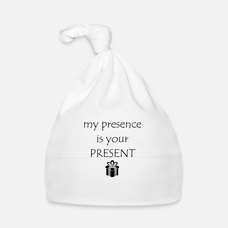 Ma présence est votre présent - Bonnet bio Bébé - blanc
