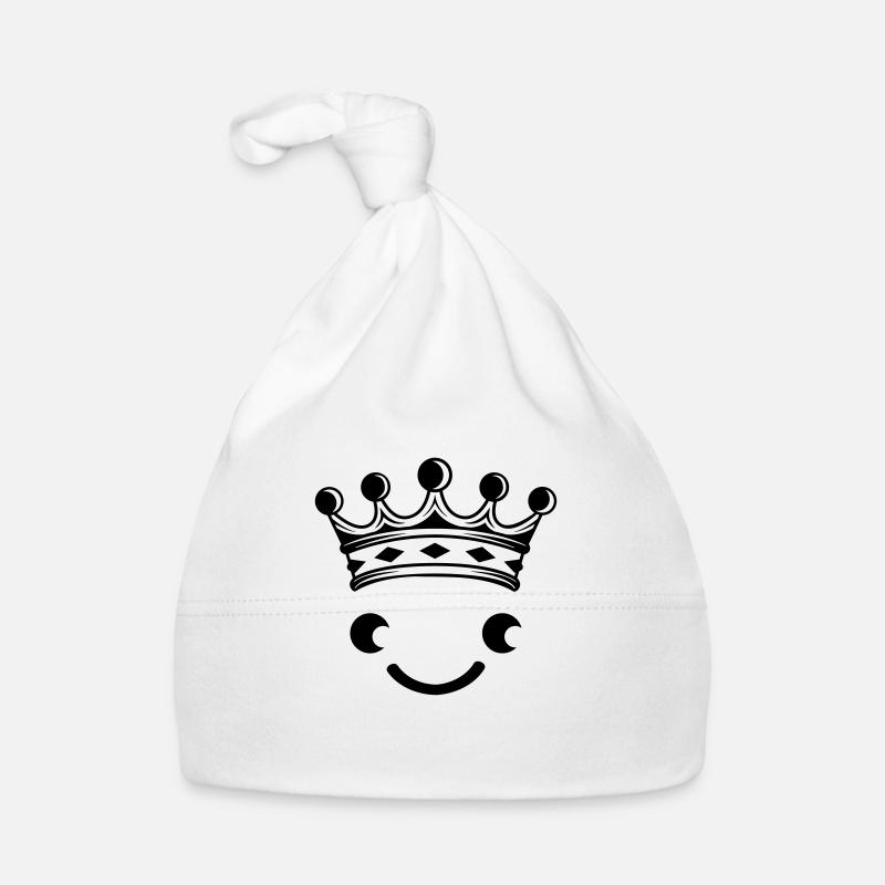 King Face - Baby Bio-Mütze - Weiß