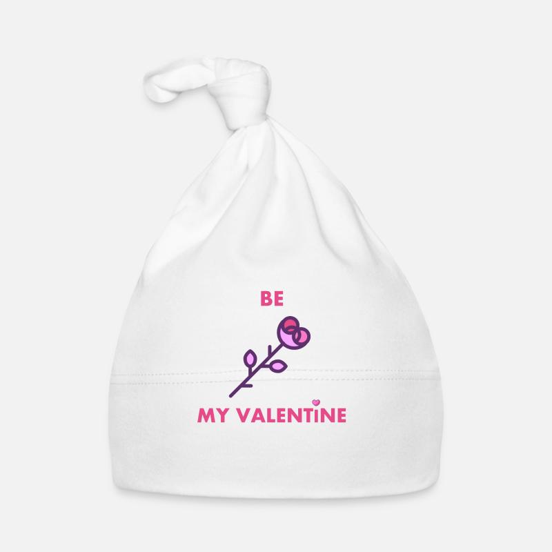Soyez mon Valentin - Bonnet bio Bébé - blanc