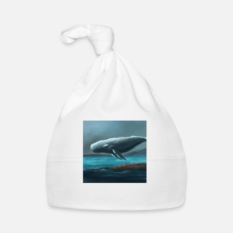 Baleine flottant dans le ciel Bonnet bio Bébé