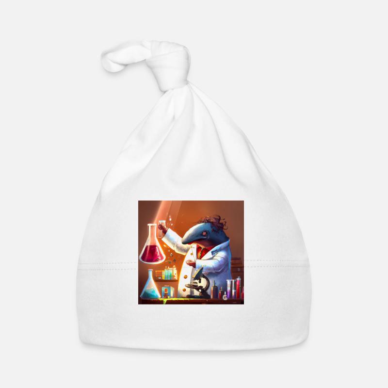 Mad dolphin scientist experimenting - Organic Baby Cap - white