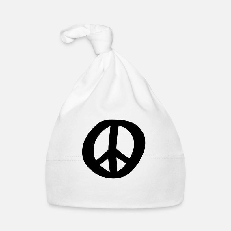 Peace Sign Drawing Peace Sketch black Organic Baby Cap