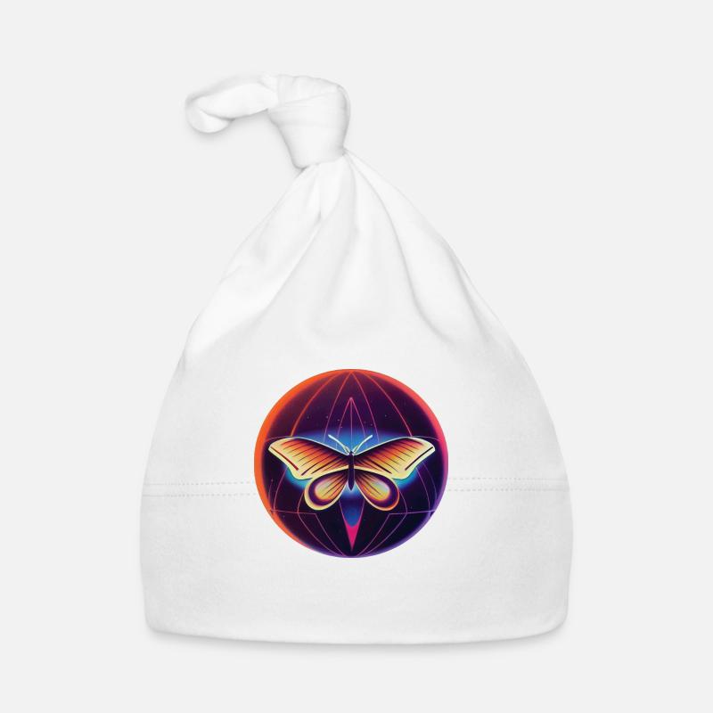 Signe papillon rtro sur le globe terrestre Bonnet bio Bébé