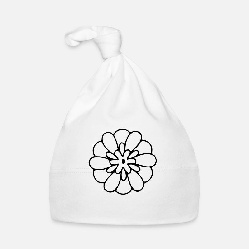 Flower Drawing Nature Sketch Black Flower Drawing Organic Baby Cap