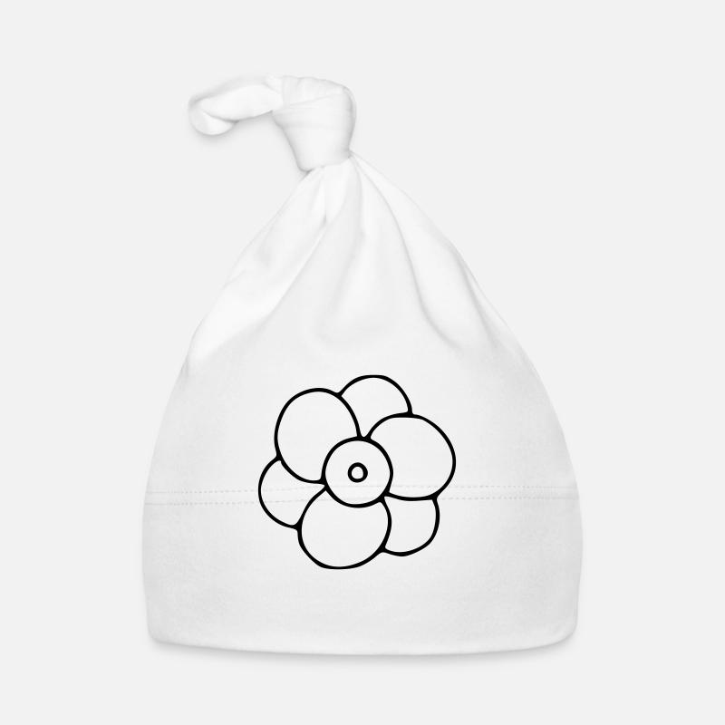 Dessin de fleur croquis de nature noir Bonnet bio Bébé