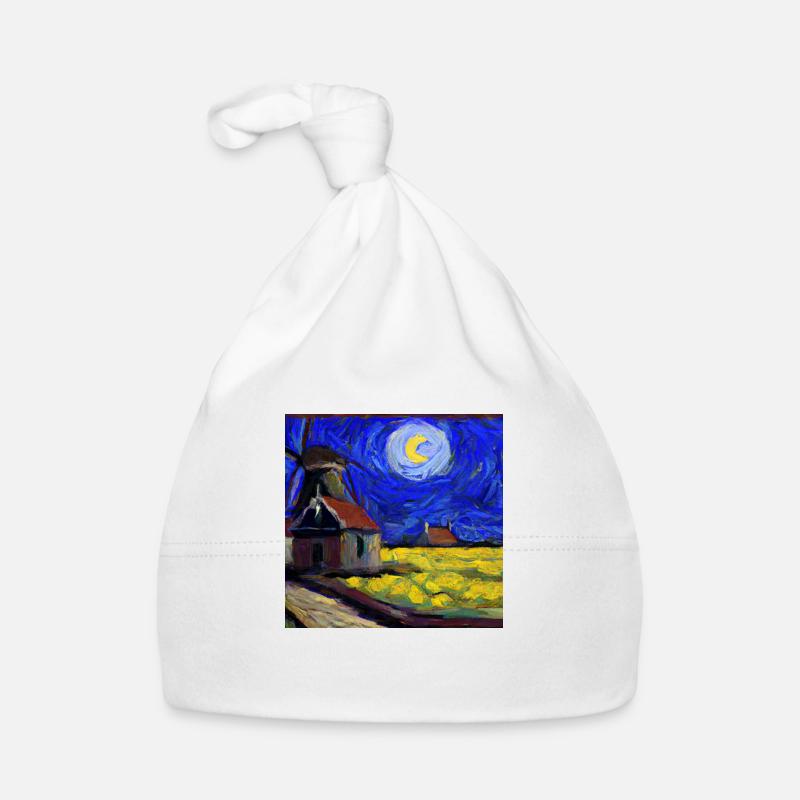 Art numérique d’une peinture de Van Gough Bonnet bio Bébé