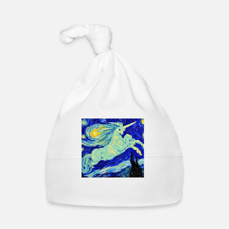 Einhorn Kunstwerk Baby Bio-Mütze