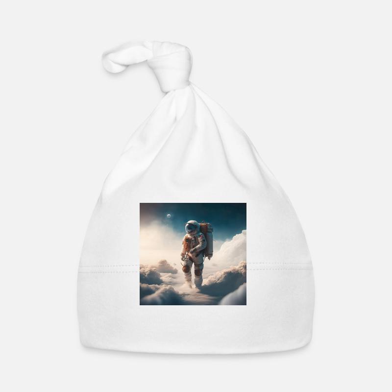 An astronaut walking on clouds Organic Baby Cap
