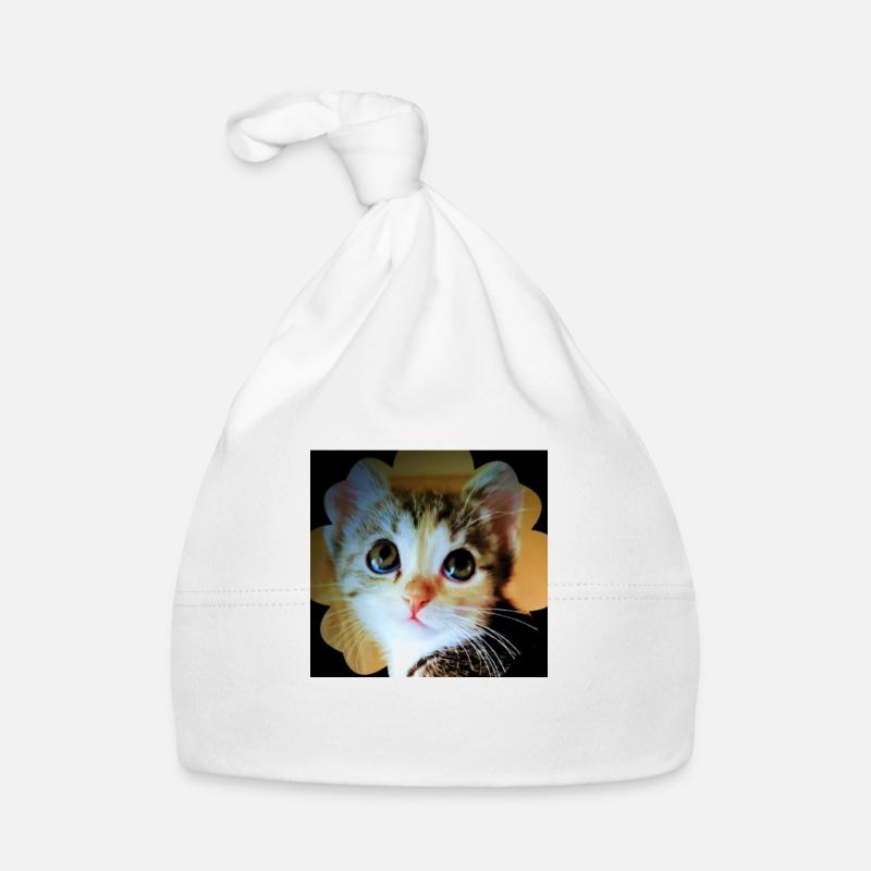 Homesaleou chaton rêveur - Bonnet bio Bébé - blanc