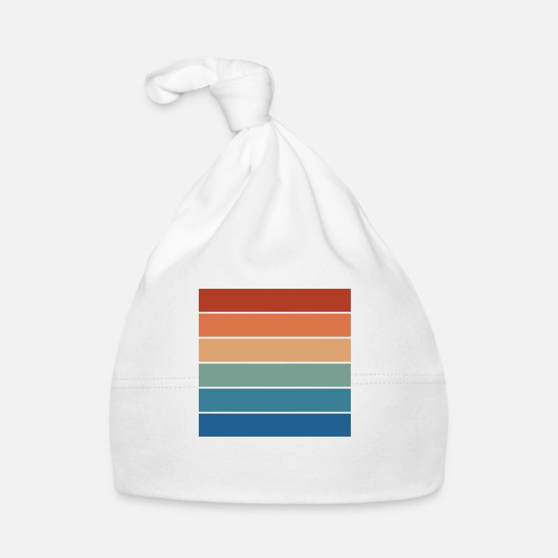 Retro Regenbogen Rechteck Hintergrund Motiv Baby Bio-Mütze