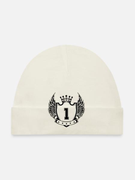 Armoiries 1 - Bonnet bio Bébé - blanc - Devant