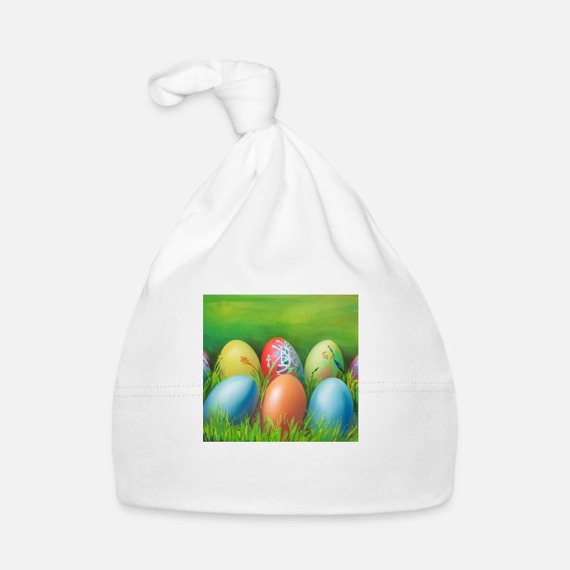 colorful Easter eggs Organic Baby Cap