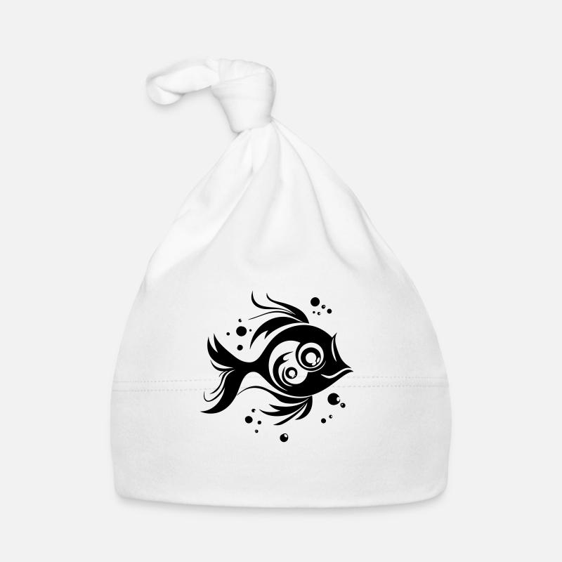 Poisson doux nageant dans la mer - illustration Bonnet bio Bébé