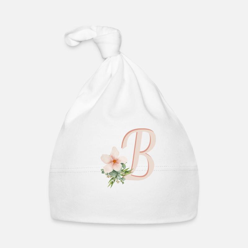 Lettre B avec fleur Bonnet bio Bébé