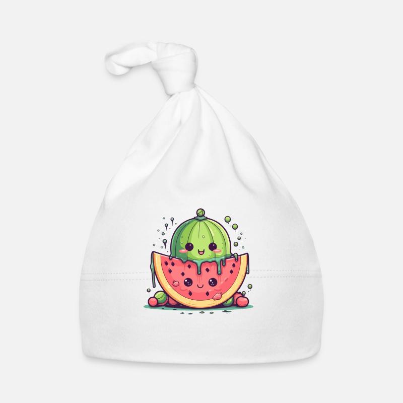Pastèque et melon kawaii Bonnet bio Bébé