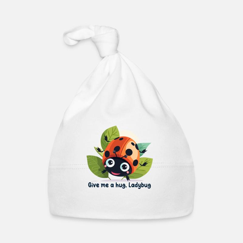 Give me a hug, Ladybug - Bonnet bio Bébé - blanc
