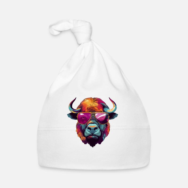 Bok le bison à lunettes Bonnet bio Bébé