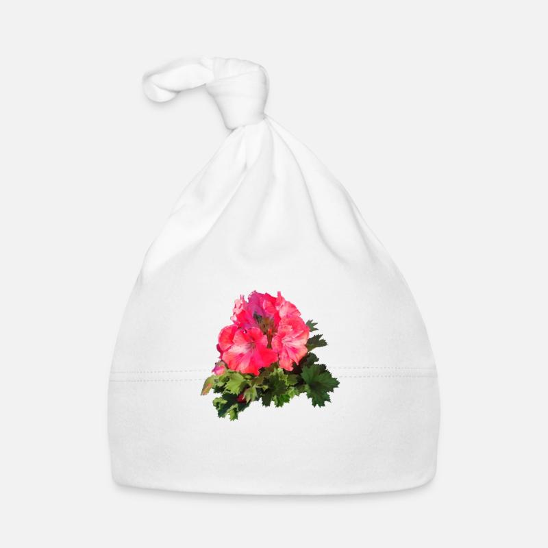 Pink red GERANIE Organic Baby Cap