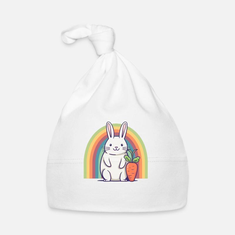Regenbogen Hase Baby Bio-Mütze