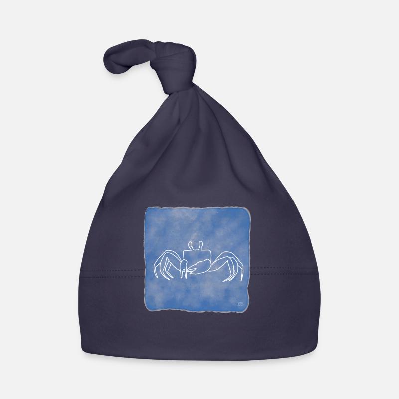 « Crab », Boho Line Art Design, série « Ocean » Bonnet bio Bébé
