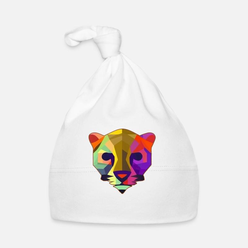 Multicolored stylized panther Organic Baby Cap