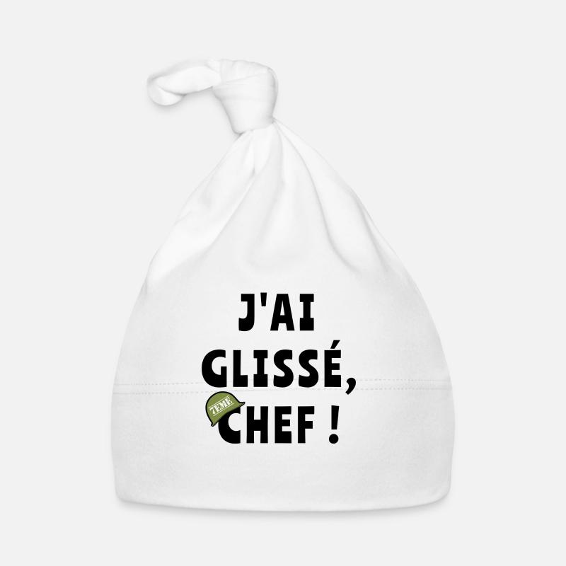 J’ai glissé chef - Bonnet bio Bébé - blanc