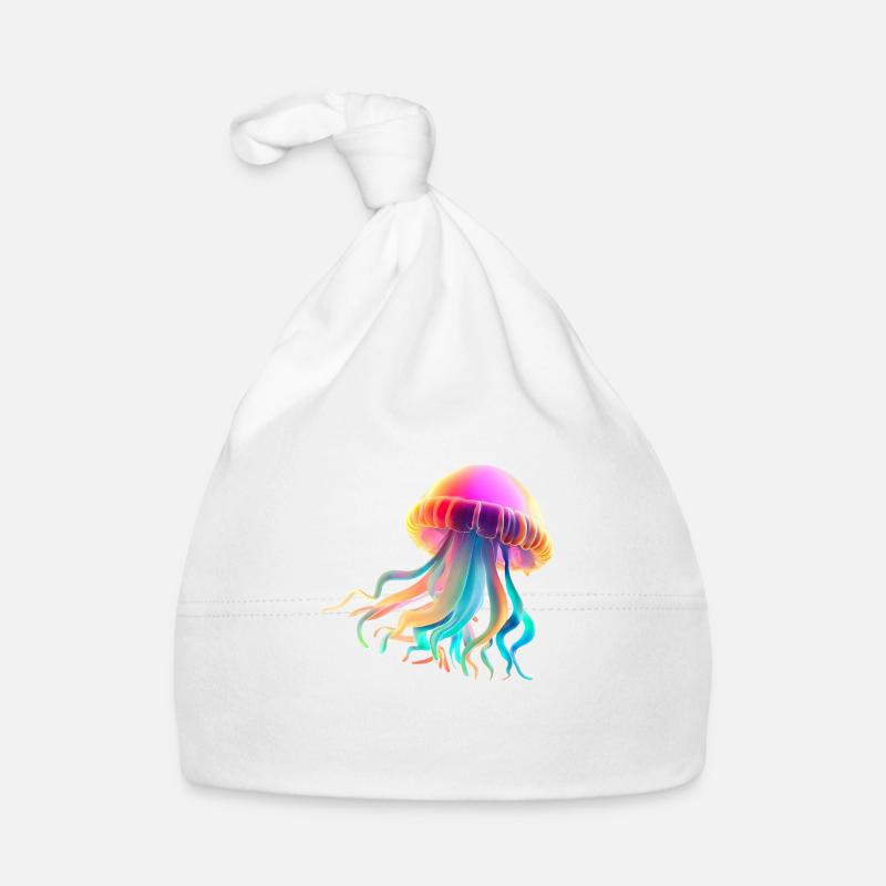 Jellyfish Jellyfish Sea Creature Diving Colorful Gift Organic Baby Cap