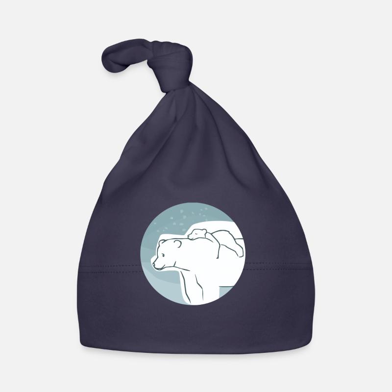 Eisbär mit Jungem Baby Bio-Mütze