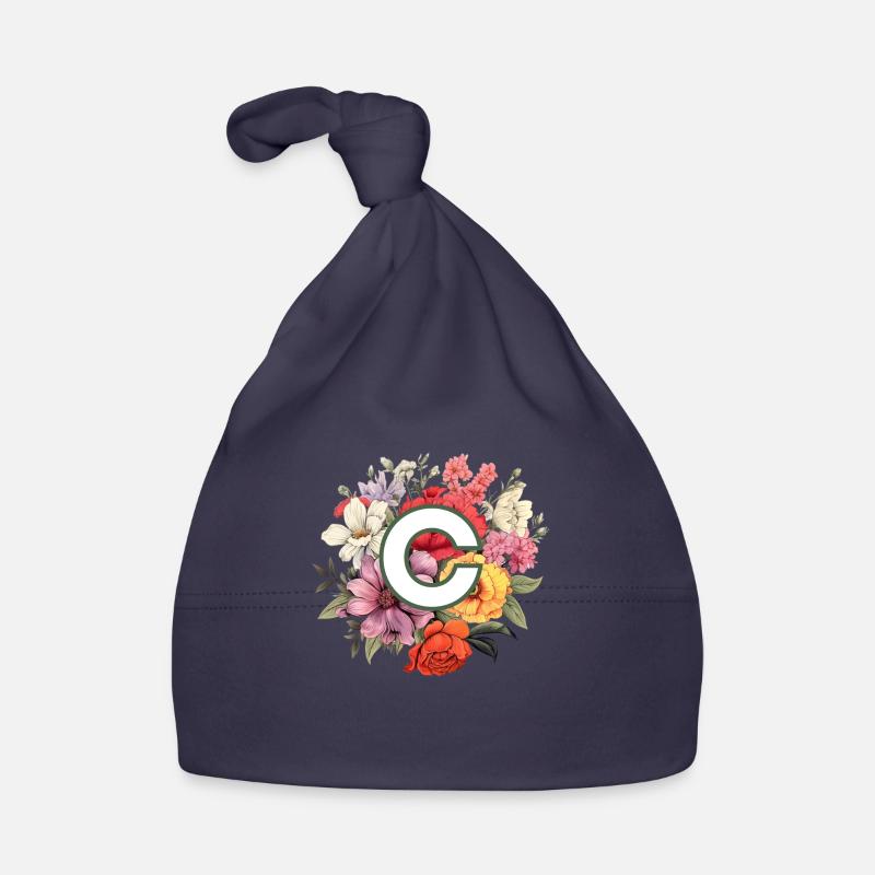 C Monogram Bouquet Organic Baby Cap