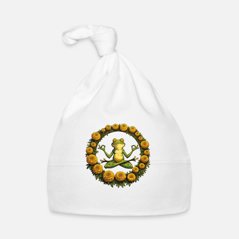 Meditation Frog Organic Baby Cap