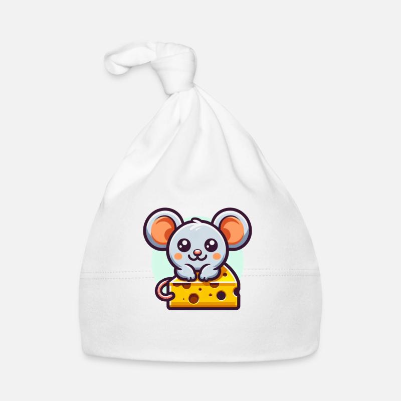 Maus mit Käse Baby Bio-Mütze