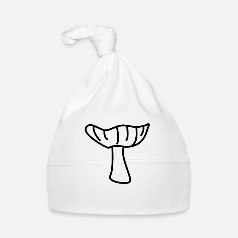 Mushroom - Organic Baby Cap - white