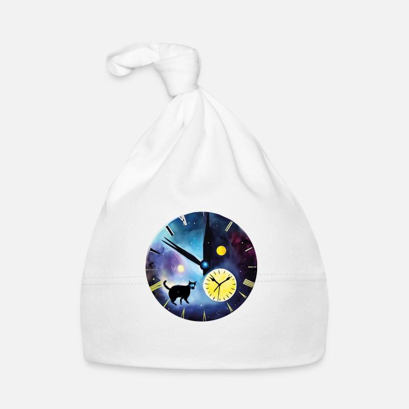 Abstract Cats Clock Organic Baby Cap