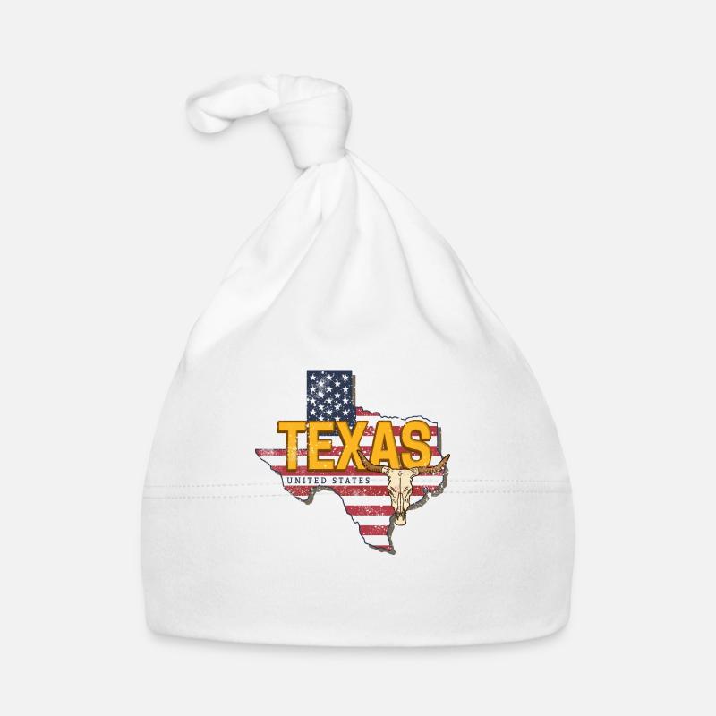 Texas State United States Map Organic Baby Cap
