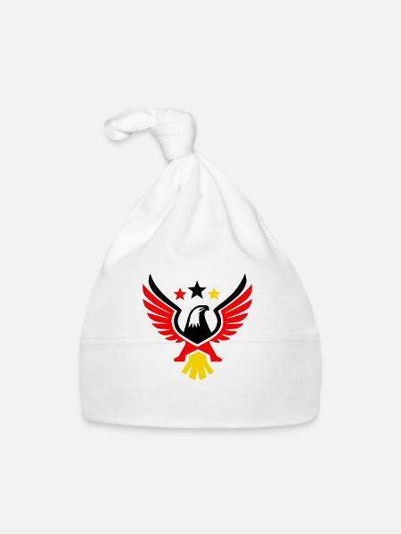 Federal Eagle Tricolor Germany Coat of Arms Vector - Organic Baby Cap - white - Front