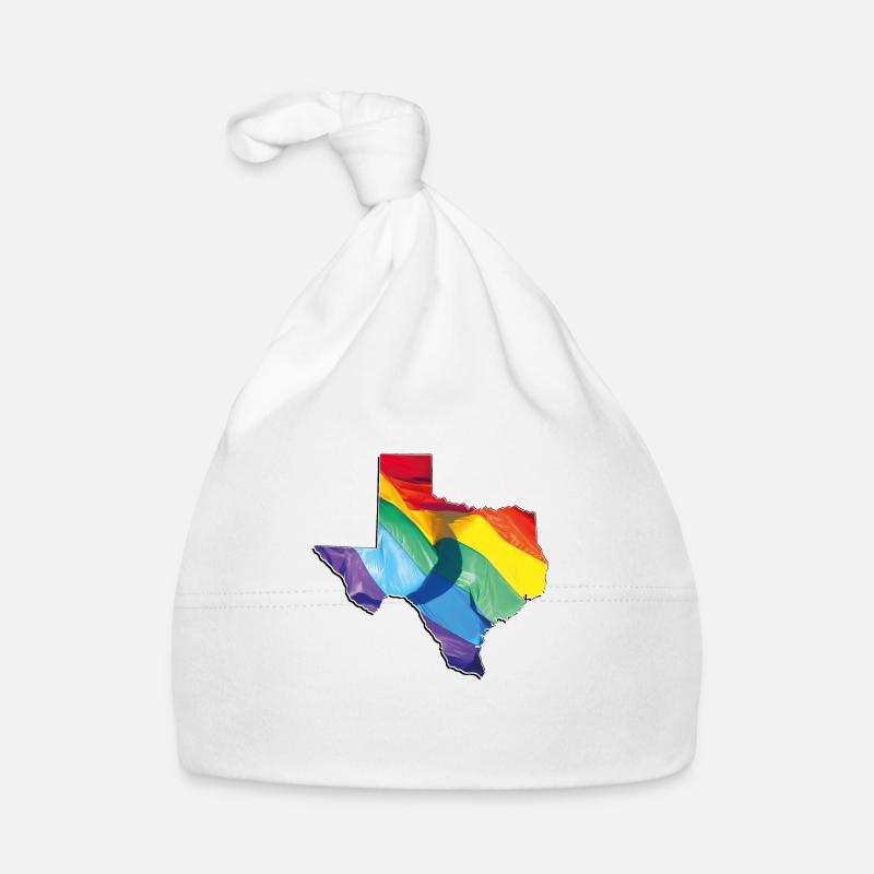 LGBTQ Flag in Texas State Map Organic Baby Cap