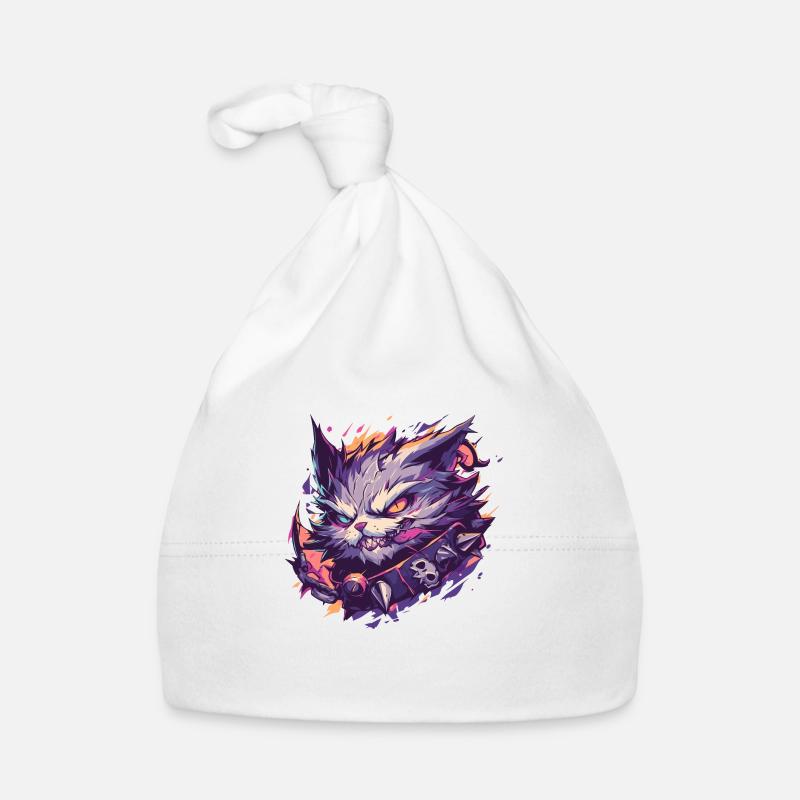 Bedrohliche Katze Baby Bio-Mütze