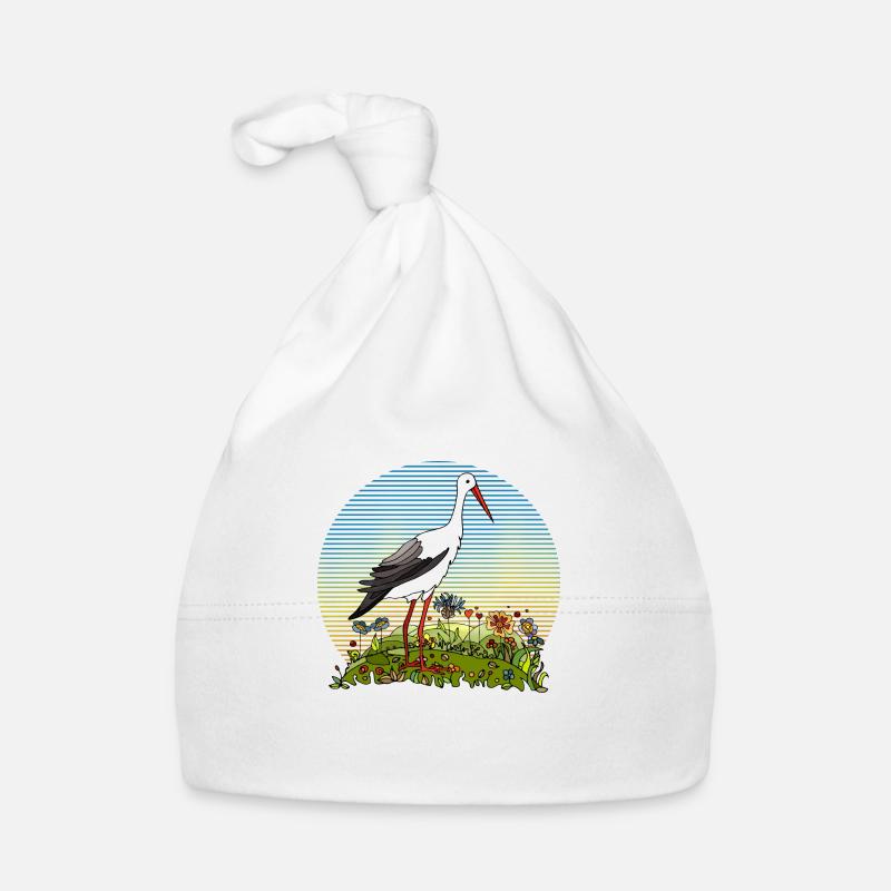 Stork bird Organic Baby Cap