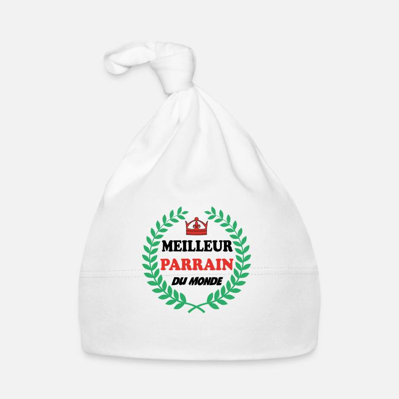MEILLEUR PARRAIN DU MONDE - Bonnet bio Bébé - blanc