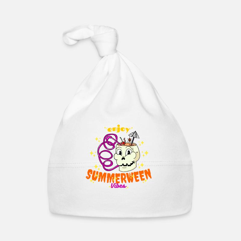Profitez de Summerween Vibes Funny Summer Skull Drink Bonnet bio Bébé