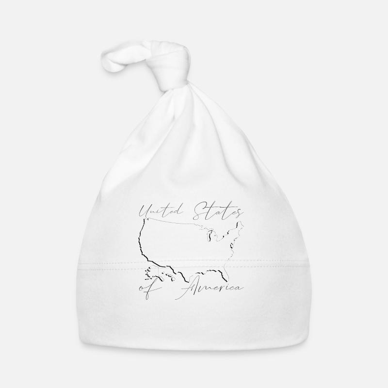 USA | Landkarte | Schatten Script Baby Bio-Mütze