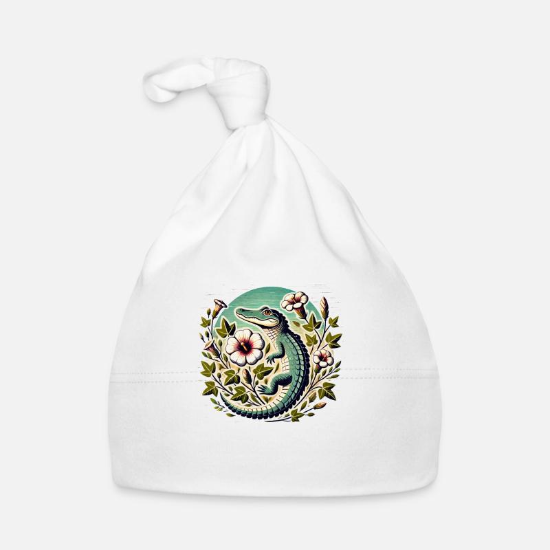 Retro Alligator Organic Baby Cap