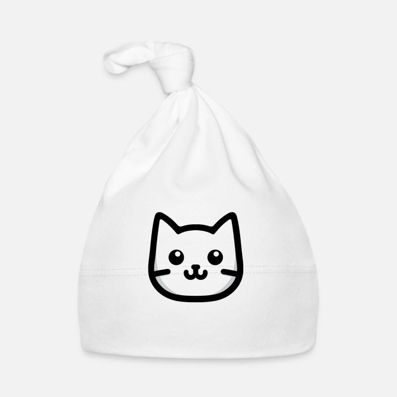 Simple Cat Design Organic Baby Cap