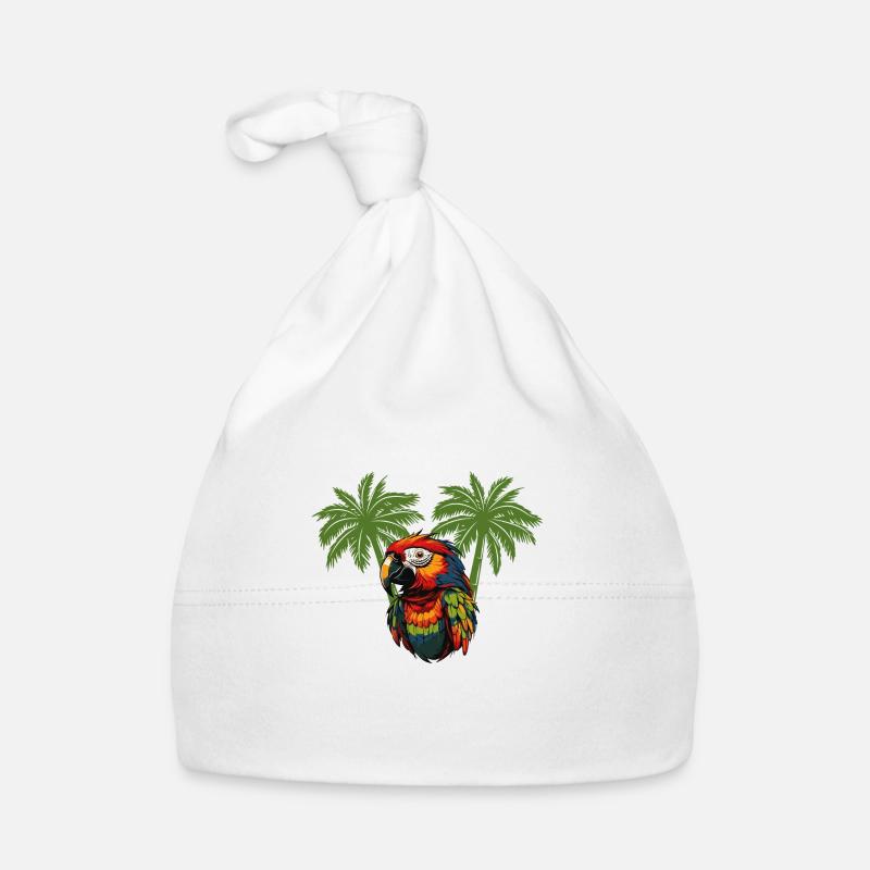 Parrot Paradise Palm Trees Organic Baby Cap